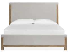 Mor Furniture Aspen Valley Upholstered Panel Bed In Sierra Brown, Queen