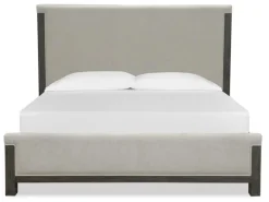 Mor Furniture Aspen Valley Upholstered Panel Bed In Sierra Brown, Queen