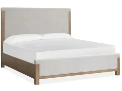 Mor Furniture Aspen Valley Upholstered Panel Bed In Sierra Brown, Queen