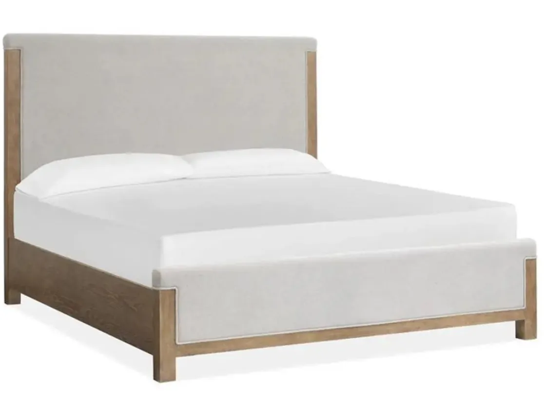 Mor Furniture Aspen Valley Upholstered Panel Bed In Sierra Brown, Queen