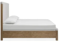 Mor Furniture Aspen Valley Upholstered Panel Bed In Sierra Brown, Queen