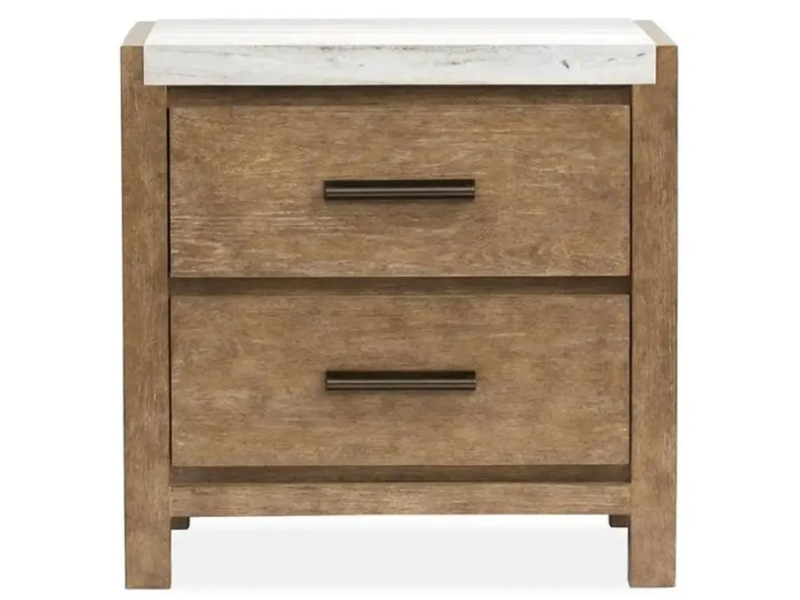 Mor Furniture Aspen Valley Upholstered Panel Bed, Dresser, Mirror & Nightstand In Sierra Brown, Queen