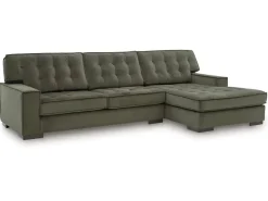 Mor Furniture Austen Sofa Chaise Sectional In Olive, Left Facing