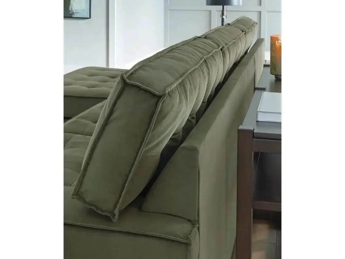 Mor Furniture Austen Sofa Chaise Sectional In Olive, Left Facing