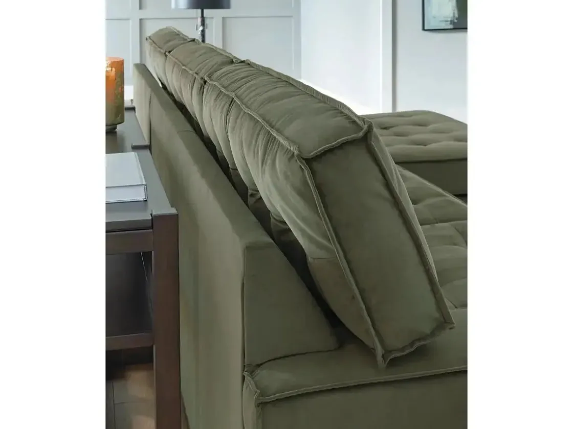 Mor Furniture Austen Sofa Chaise Sectional In Olive, Left Facing