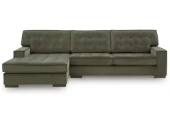 Mor Furniture Austen Sofa Chaise Sectional In Olive, Left Facing