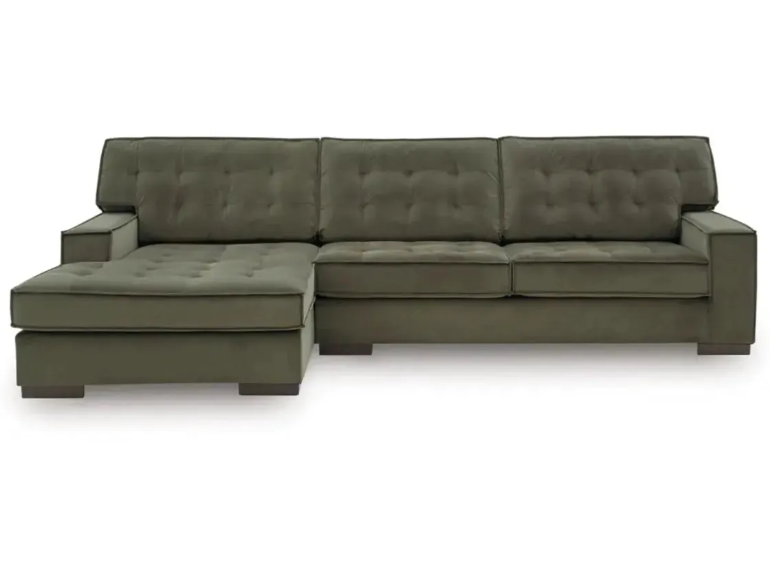 Mor Furniture Austen Sofa Chaise Sectional In Olive, Left Facing