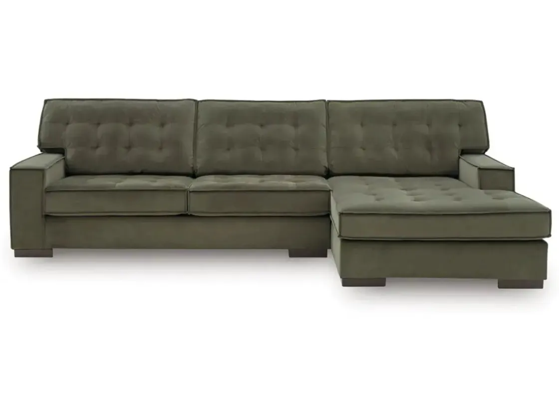 Mor Furniture Austen Sofa Chaise Sectional In Olive, Left Facing