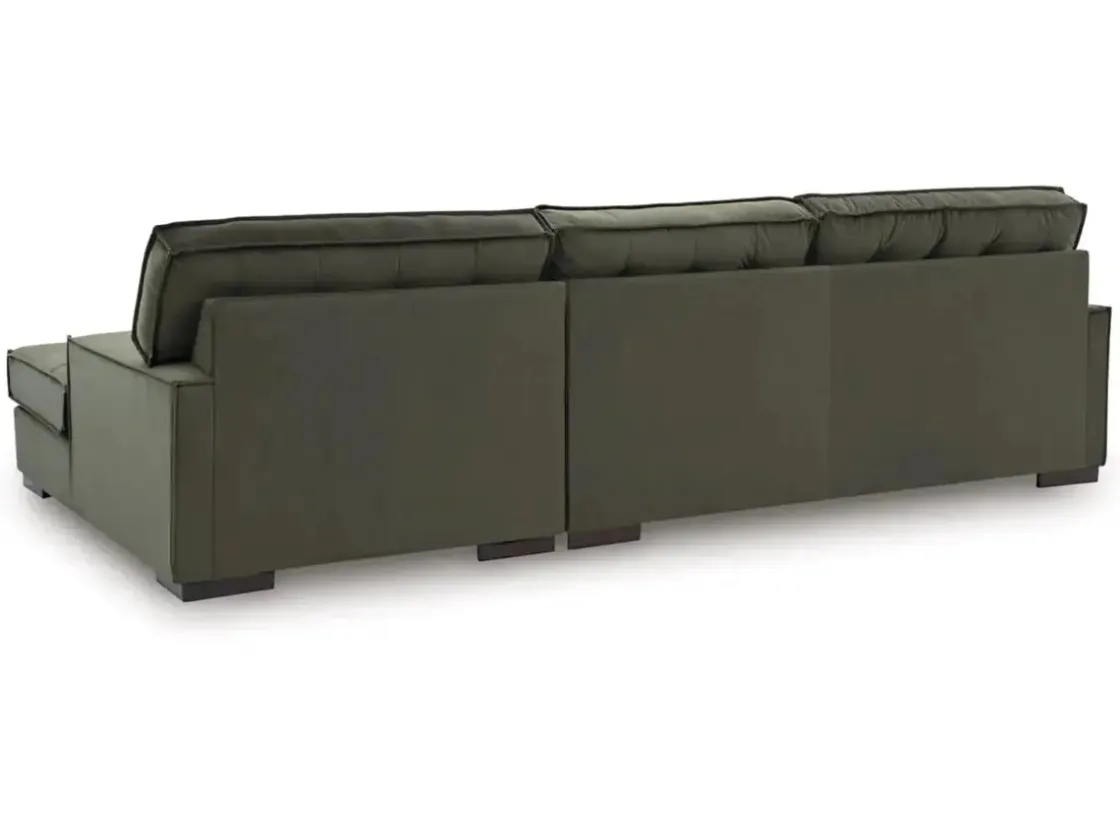 Mor Furniture Austen Sofa Chaise Sectional In Olive, Left Facing