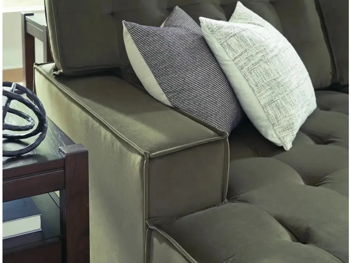 Mor Furniture Austen Sofa Chaise Sectional In Olive, Left Facing