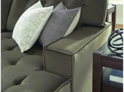 Mor Furniture Austen Sofa Chaise Sectional In Olive, Left Facing