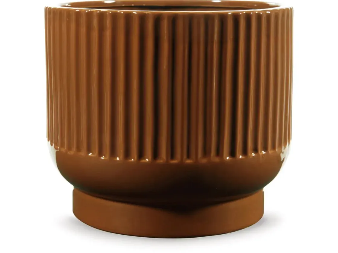 Mor Furniture Avalyah Short Indoor/Outdoor Planter Vase In Burnt Umber