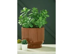 Mor Furniture Avalyah Short Indoor/Outdoor Planter Vase In Burnt Umber