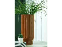 Mor Furniture Avalyah Short Indoor/Outdoor Planter Vase In Burnt Umber