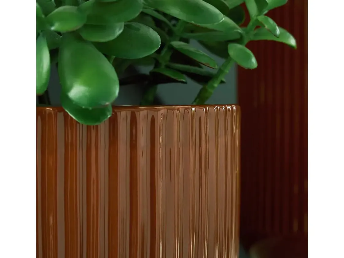 Mor Furniture Avalyah Short Indoor/Outdoor Planter Vase In Burnt Umber