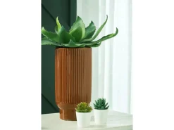 Mor Furniture Avalyah Short Indoor/Outdoor Planter Vase In Burnt Umber