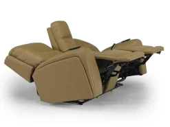Mor Furniture Banks 3 Power Console Loveseat In Chesapeake Charcoal Leather