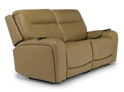 Mor Furniture Banks 3 Power Sofa & Loveseat In Leather