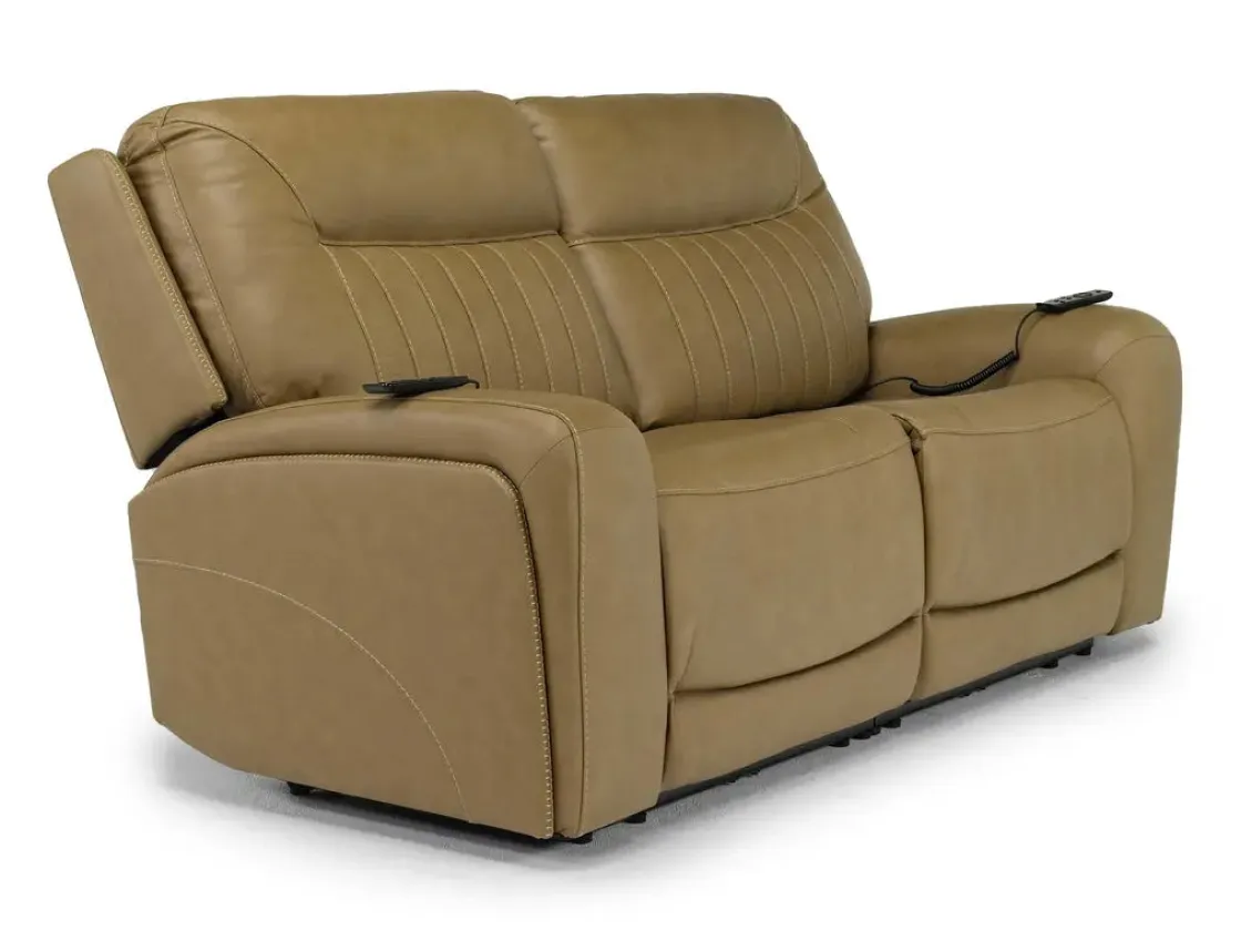 Mor Furniture Banks 3 Power Sofa & Loveseat In Leather