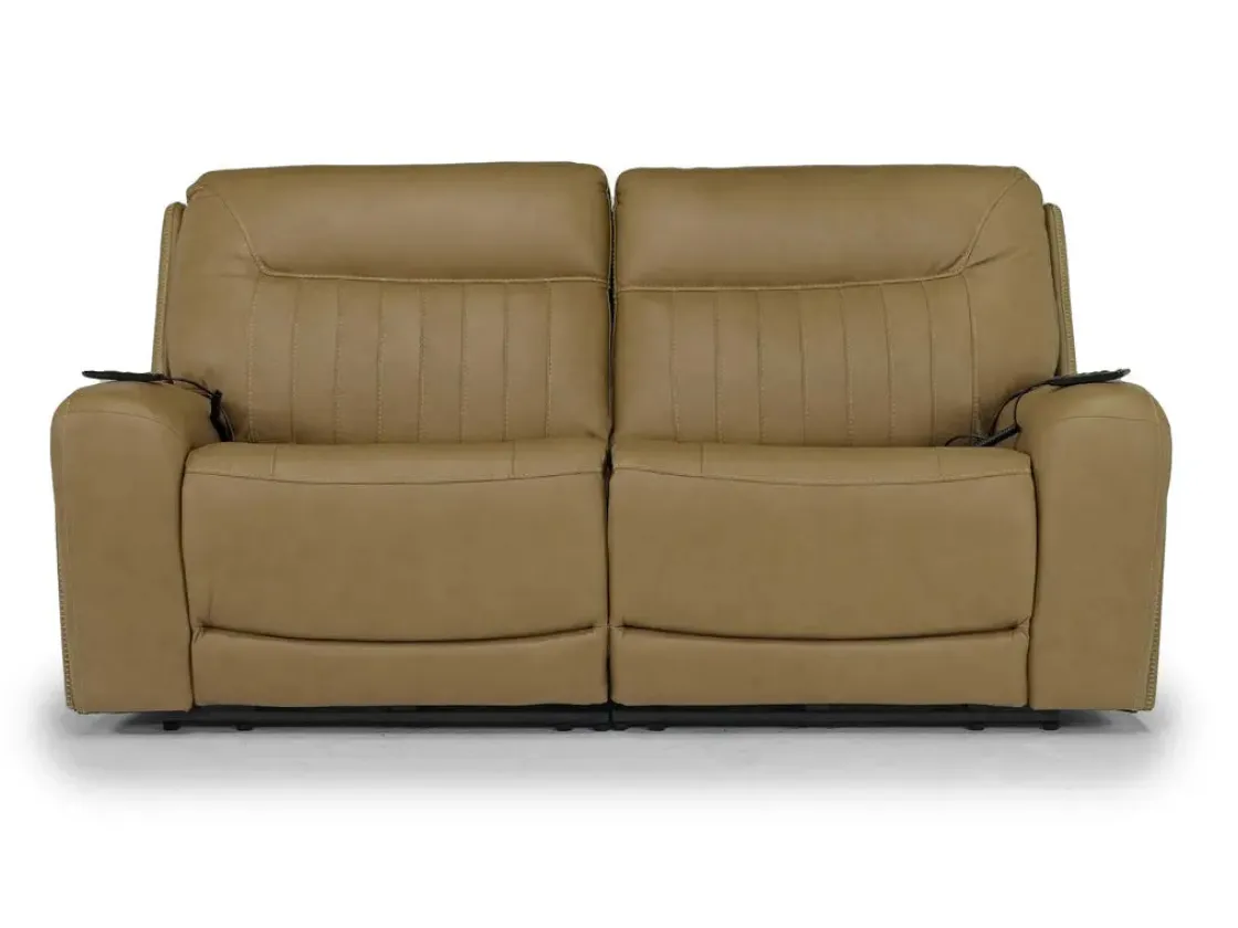 Mor Furniture Banks 3 Power Sofa & Loveseat In Leather