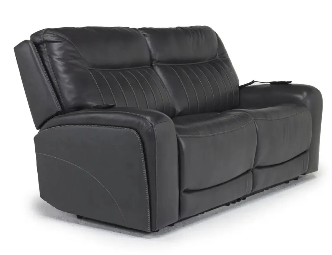Mor Furniture Banks 3 Power Sofa & Loveseat In Leather