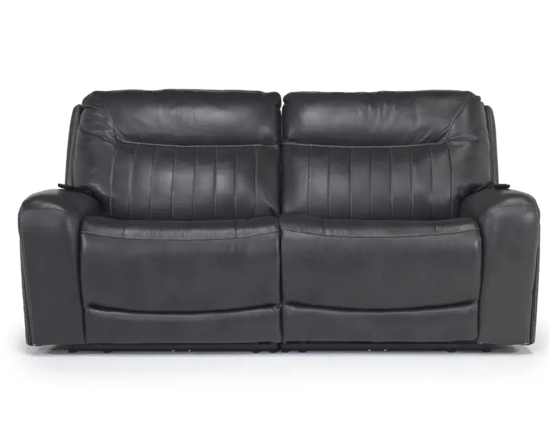 Mor Furniture Banks 3 Power Sofa & Loveseat In Leather