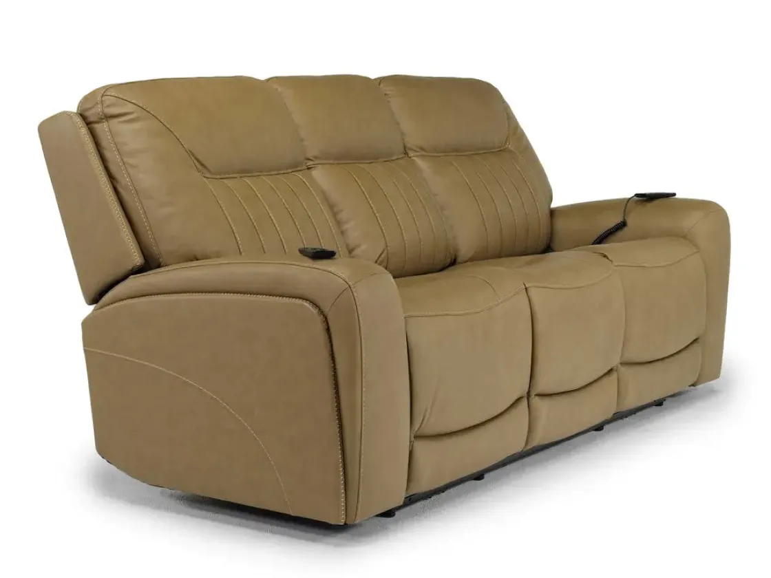 Mor Furniture Banks 3 Power Sofa & Loveseat In Leather