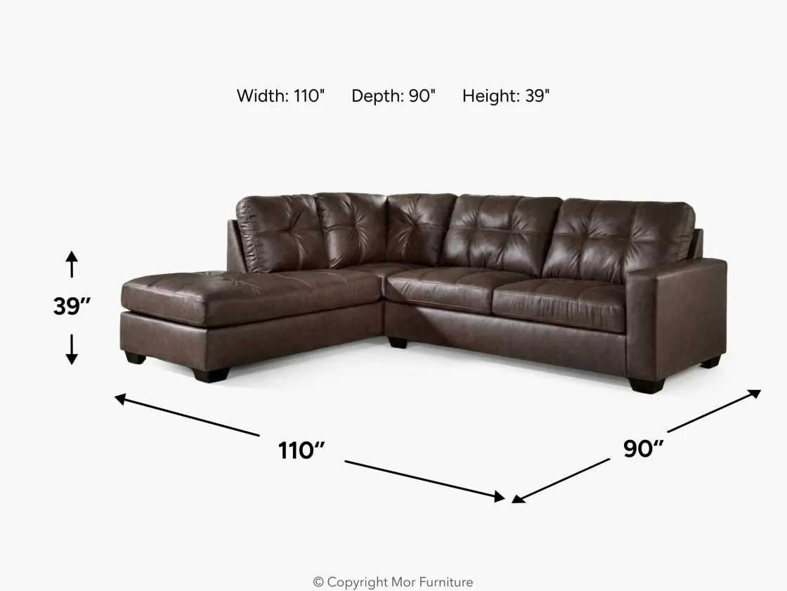 Mor Furniture Barlin Mills Sofa Tux Chaise Sectional In , Left Facing