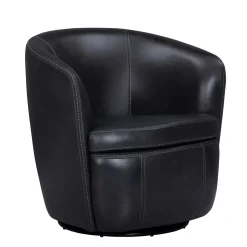 Mor Furniture Barolo Leather Swivel Club Chair In Caramel