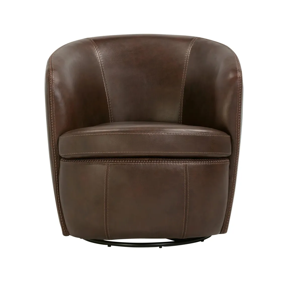 Mor Furniture Barolo Leather Swivel Club Chair In Caramel