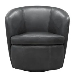 Mor Furniture Barolo Leather Swivel Club Chair In Caramel