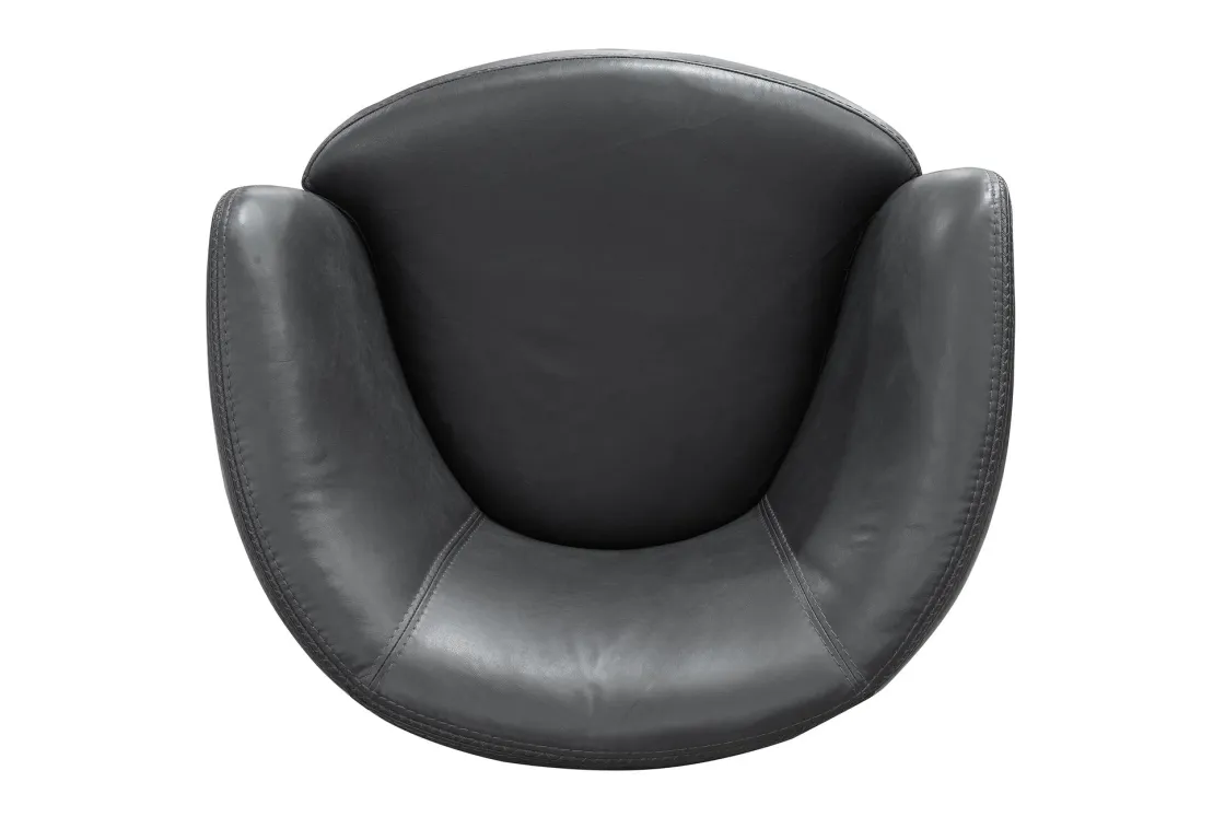 Mor Furniture Barolo Leather Swivel Club Chair In Caramel