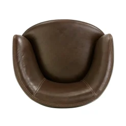 Mor Furniture Barolo Leather Swivel Club Chair In Caramel