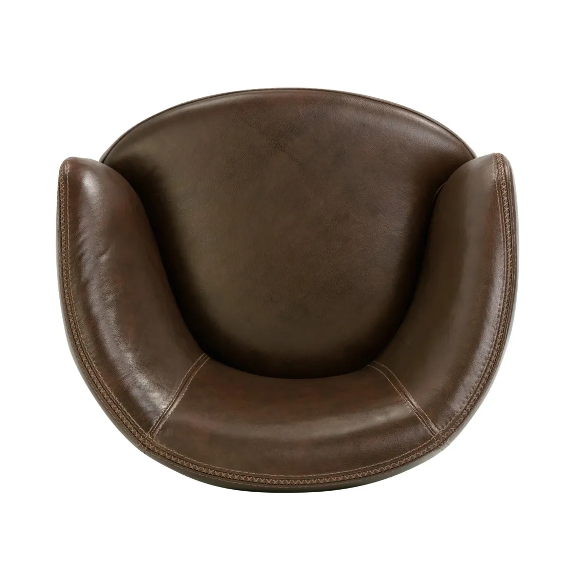 Mor Furniture Barolo Leather Swivel Club Chair In Caramel