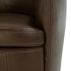 Mor Furniture Barolo Leather Swivel Club Chair In Caramel