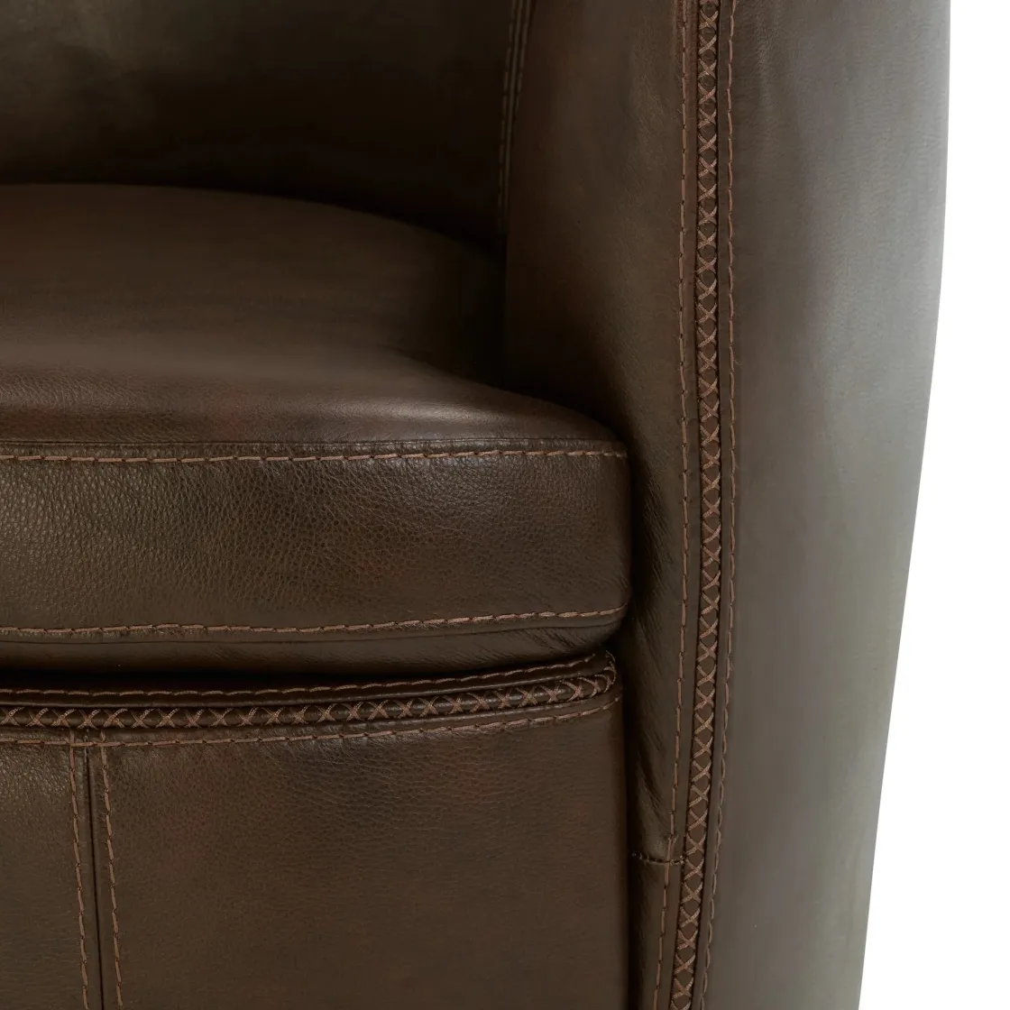 Mor Furniture Barolo Leather Swivel Club Chair In Caramel