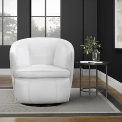 Mor Furniture Barolo Leather Swivel Club Chair In Caramel