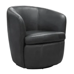 Mor Furniture Barolo Leather Swivel Club Chair In Caramel