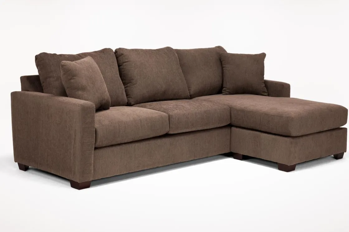 Mor Furniture Barrett Reversible Sofa Chaise In Fisk Smoke