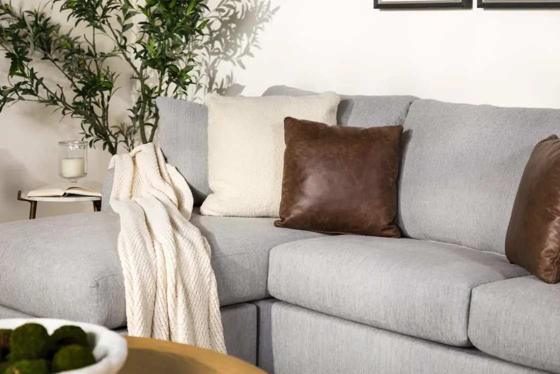 Mor Furniture Barrett Reversible Sofa Chaise In Fisk Smoke
