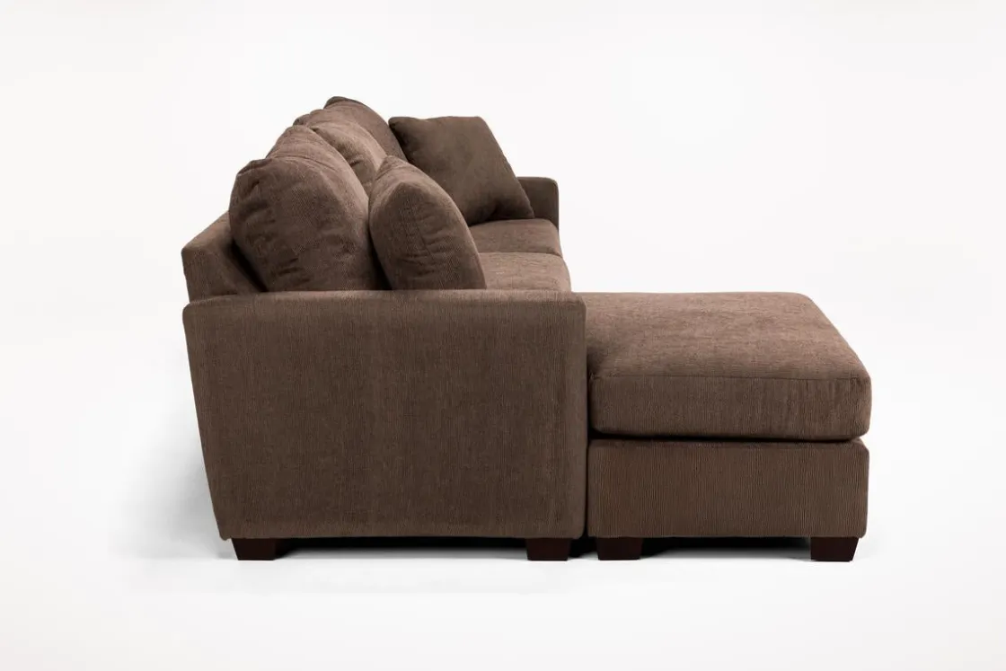 Mor Furniture Barrett Reversible Sofa Chaise In Fisk Smoke