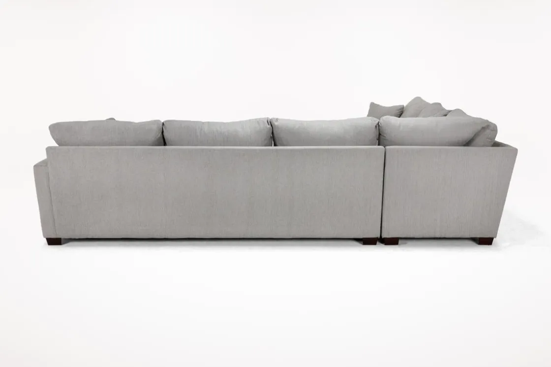 Mor Furniture Barrett Tux Sofa Chaise Sectional In Fisk Smoke, Right Facing