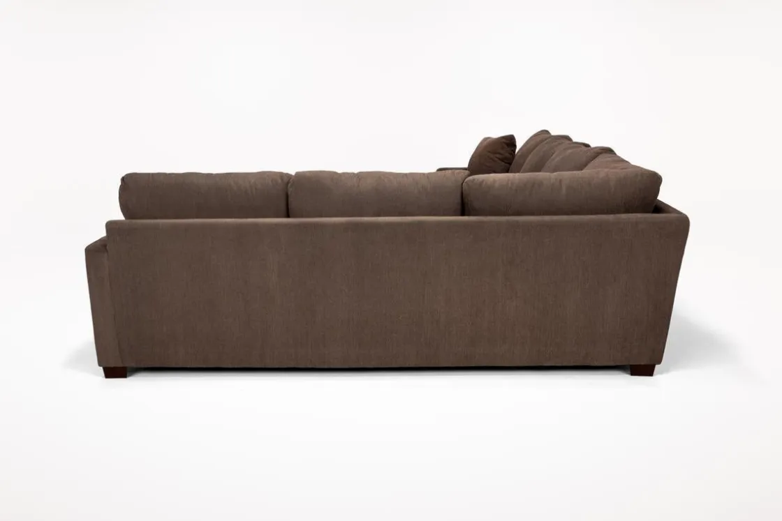 Mor Furniture Barrett Tux Sofa Chaise Sectional In Fisk Smoke, Right Facing