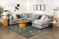 Mor Furniture Barrett Tux Sofa Chaise Sectional In Fisk Smoke, Right Facing