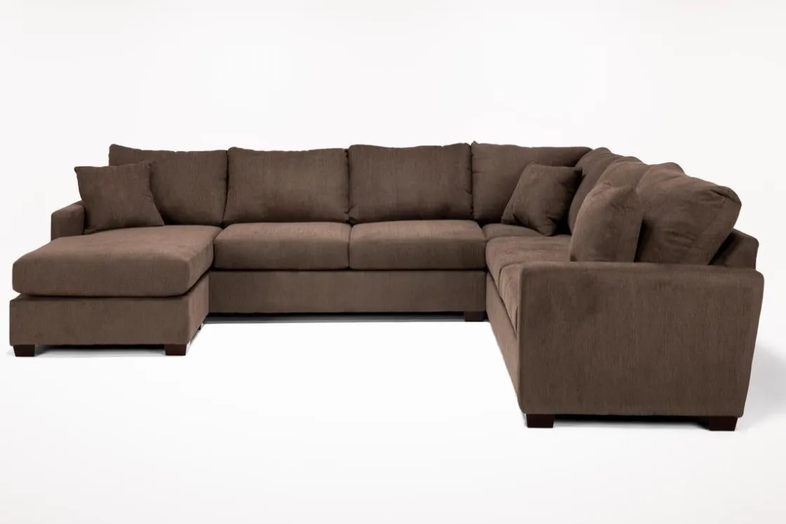 Mor Furniture Barrett Tux Sofa Chaise Sectional In Fisk Smoke, Right Facing