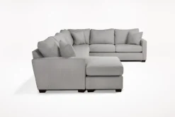 Mor Furniture Barrett Tux Sofa Chaise Sectional In Fisk Smoke, Right Facing