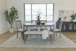 Mor Furniture Barry Dining Table, 4 Chairs & Bench In Light Brown
