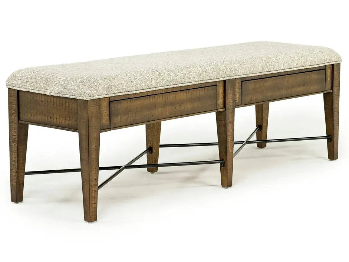 Mor Furniture Bay Creek Bench W/ Storage In Light Gray