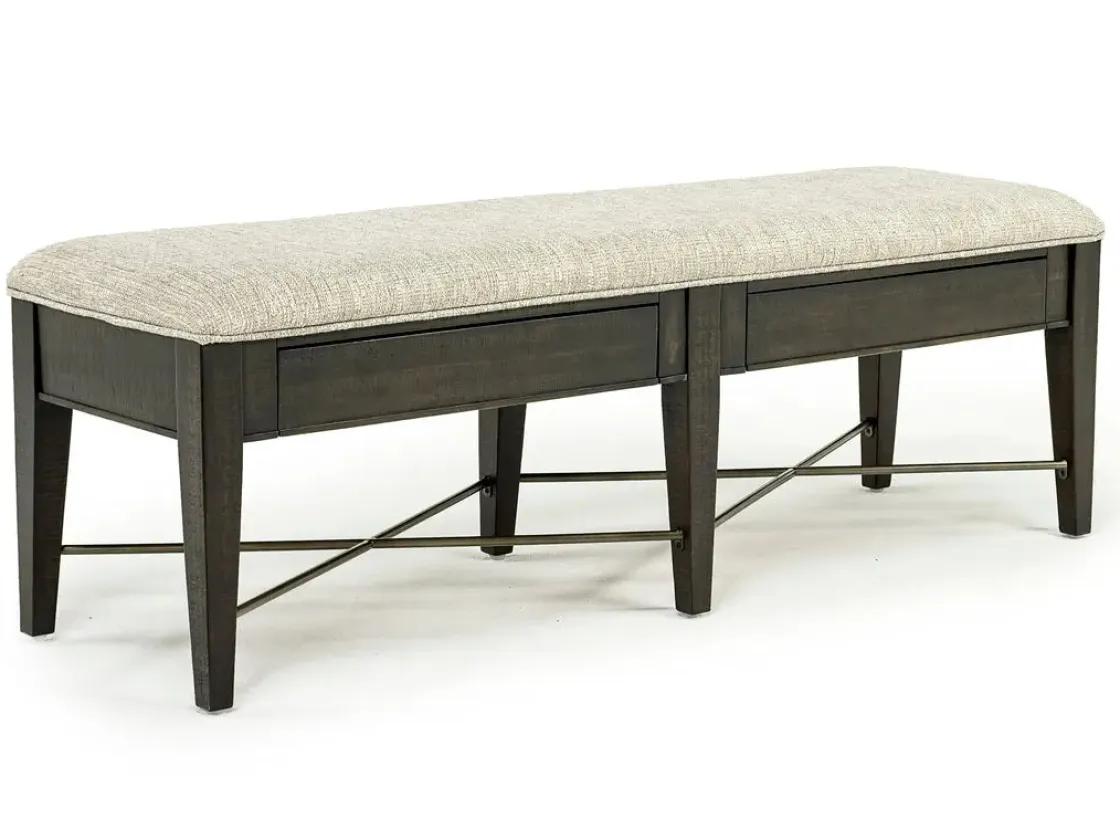 Mor Furniture Bay Creek Bench W/ Storage In Light Gray