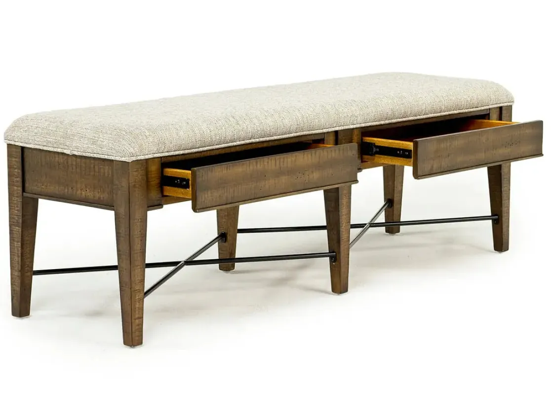 Mor Furniture Bay Creek Bench W/ Storage In Light Gray